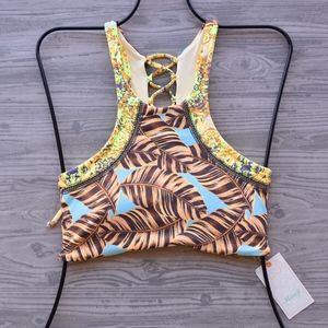 Maaji Sporty High Neck Lace Up Back Bikini Top